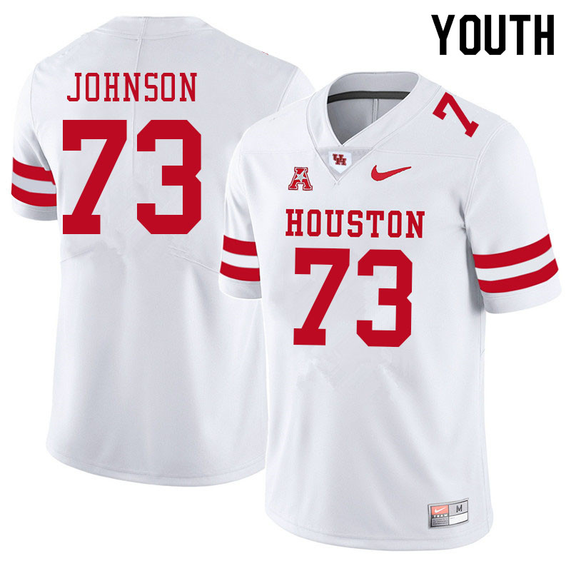 Youth #73 Cam'Ron Johnson Houston Cougars College Football Jerseys Sale-White
